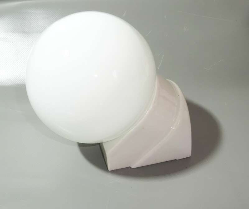 Old Kugellampe Porzellan Glas Weiss Leuchte Wandlampe Vintage 