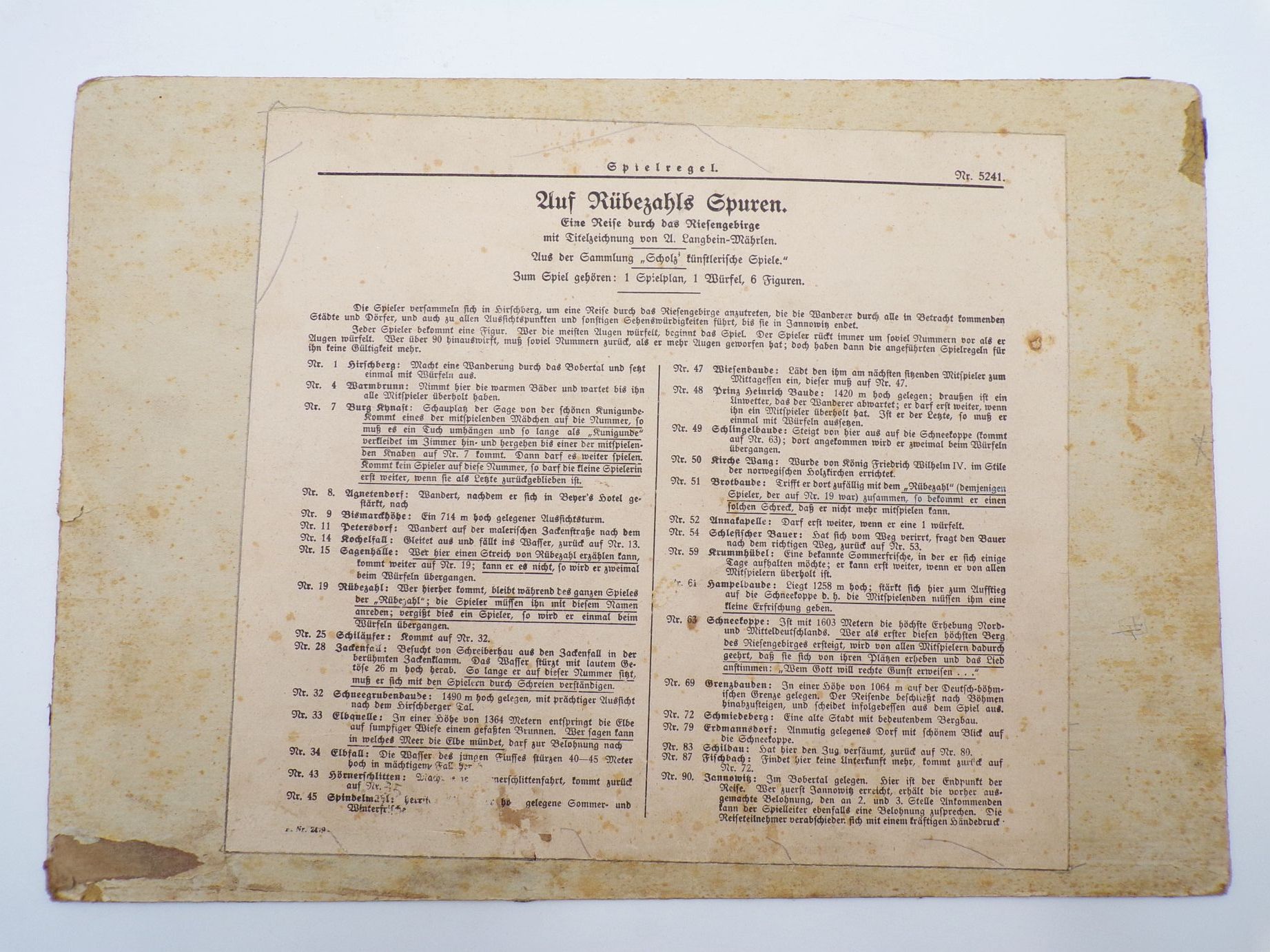 Alter Spielplan Auf Rübezahls Spuren Eine Reise durch das Riesengebirge 