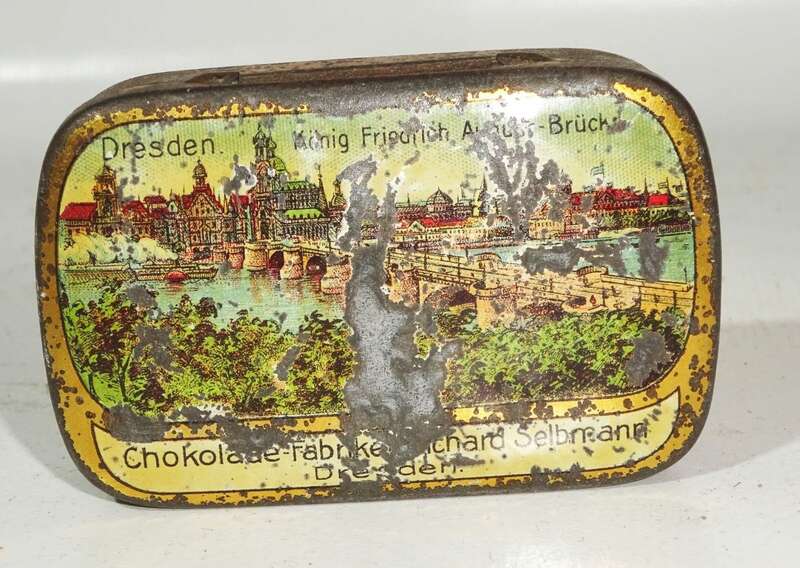 Alte Blechdosen Richard Selbmann 2 Automatendosen Leipzig Dresden
