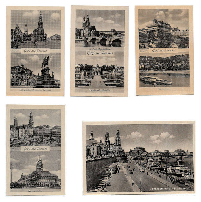 Ansichtskarten Gruß aus Dresden 5 Stück alte Postkarten Sachsen