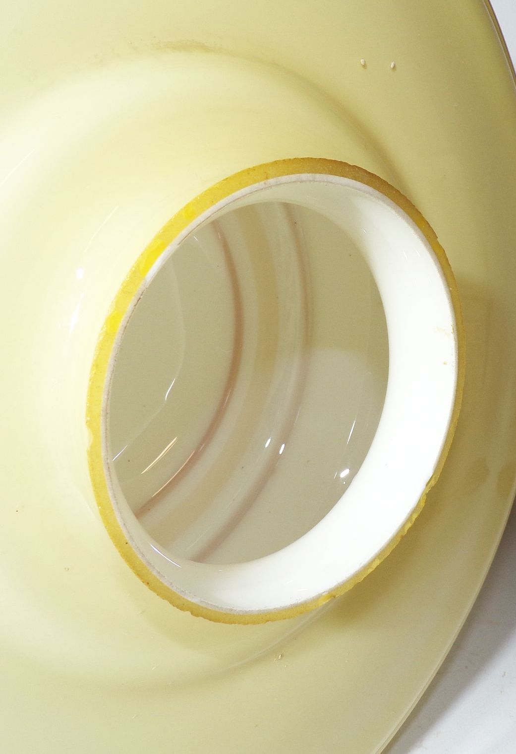 Alter Lampenschirm geschlossene Schale beige Floral 1940 1950er Ersatzschirm