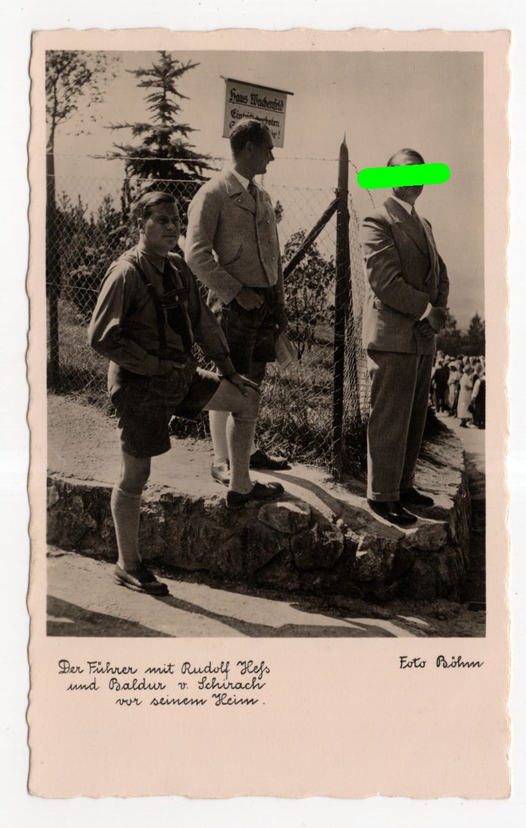 Ak Führer Adolf Hitler mit Rudolf Hess und Baldur von Schirach Drittes Reich Propaganda 