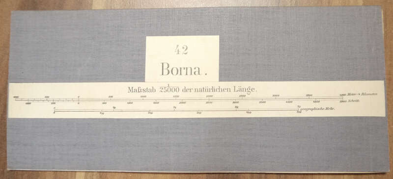 Leinen Landkarte Borna Sachsen 1:25000 Leinenlandkarte um 1890