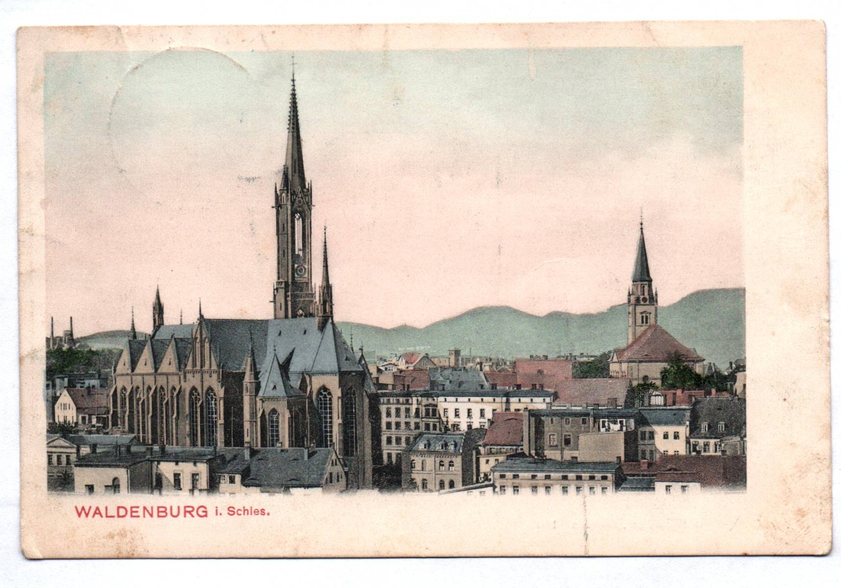 Litho Ak Waldenburg in Schlesien koloriert 1907