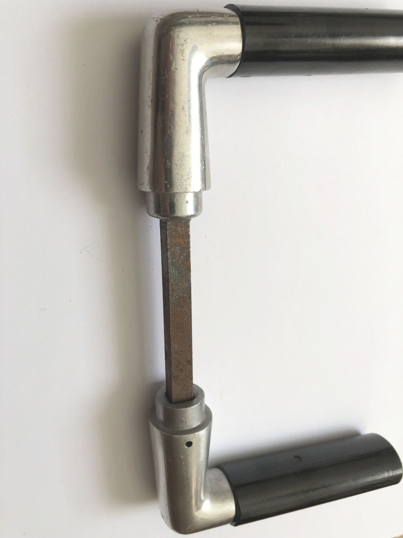 Alte Türklinke schwarz Türdrücker Bakelit Alu Türgriff Bauhaus