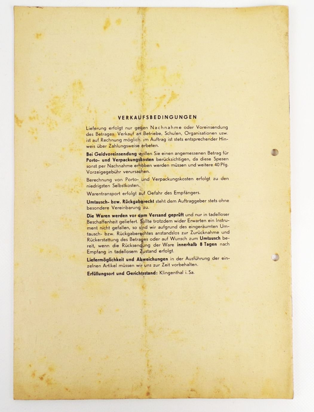 Meinel und Herold Klingenthal Prospekt Katalog Musikinstrumente 