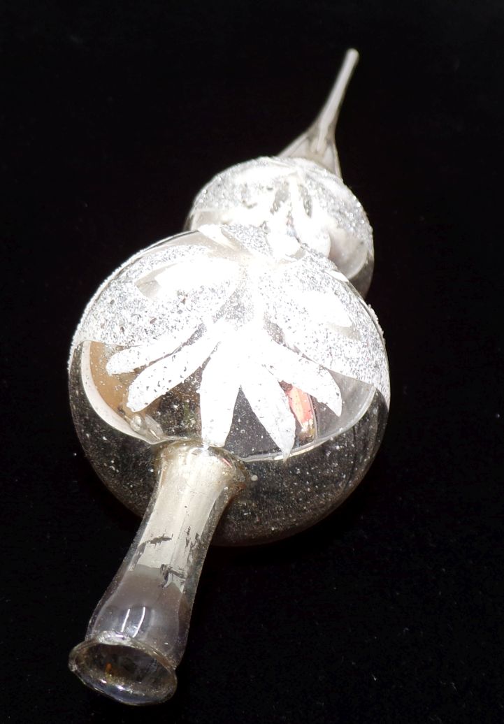 Alte Baumspitze Silber aus Glas Christbaumspitze Weihnachtsbaumspitze Lauscha 