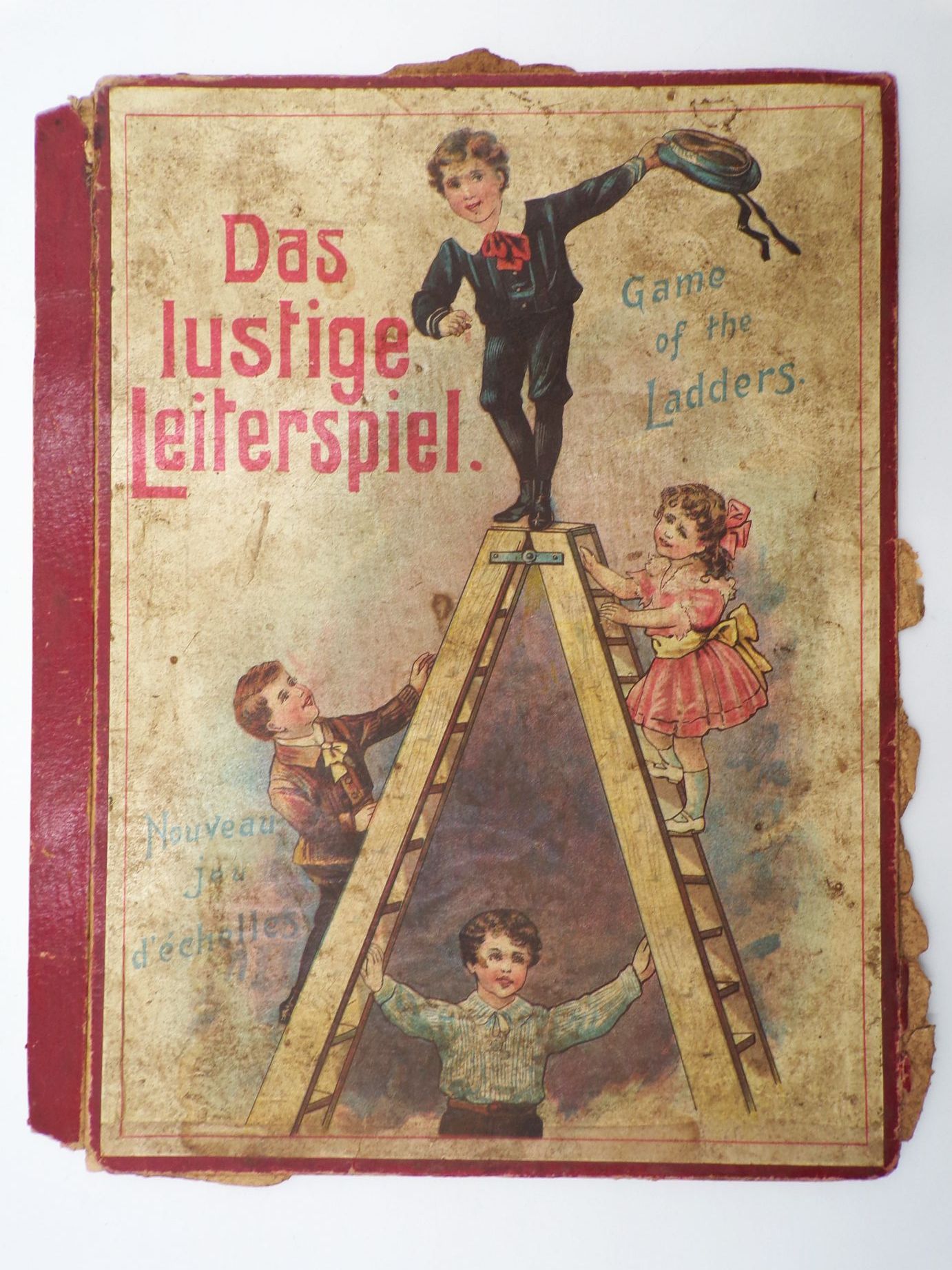 Alter Spielplan Das lustige Leiterspiel um 1900 Spielbrett Alter Spielplan Das lustige Leiterspiel um 1900 Spielbrett