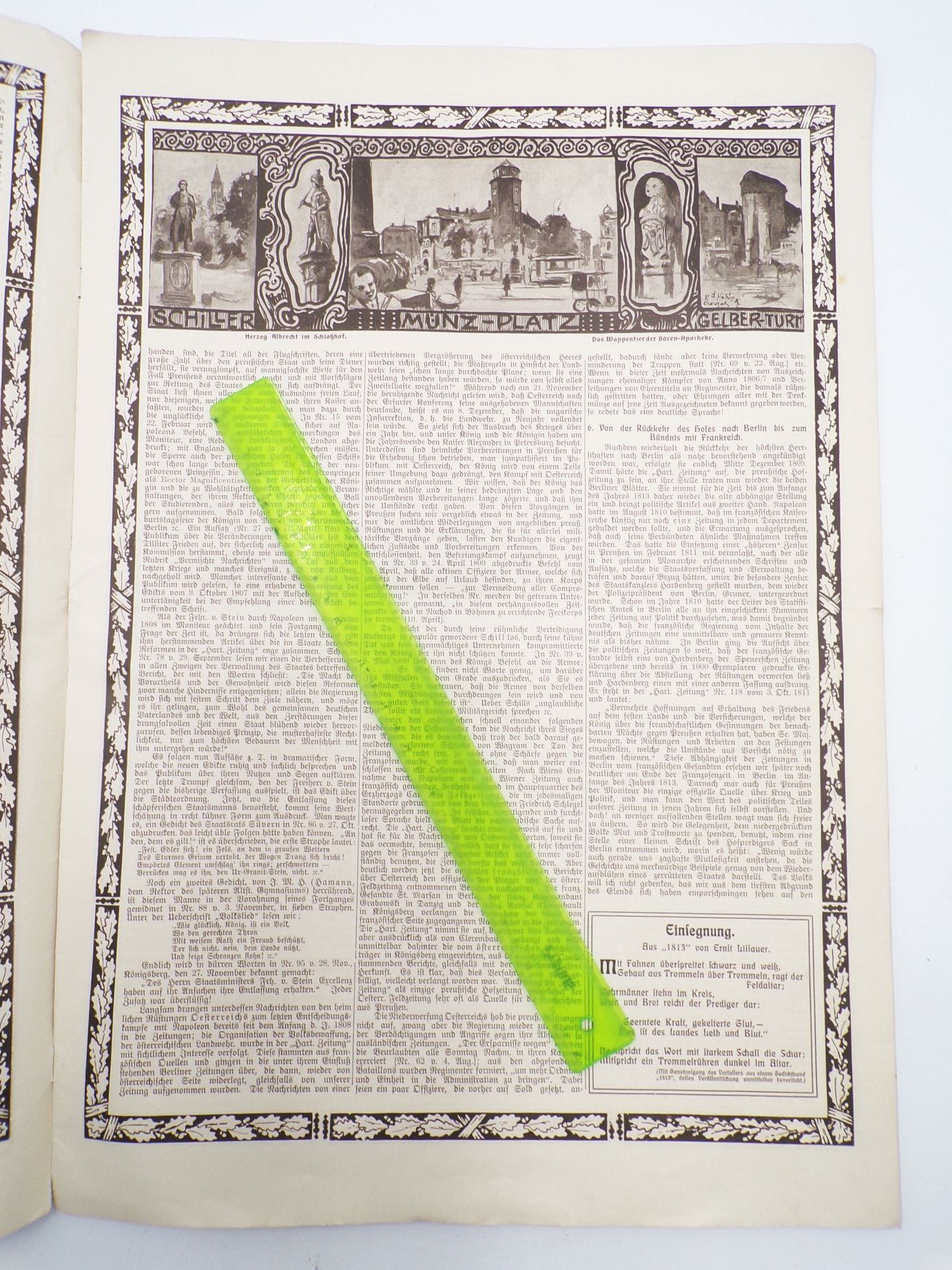 Königsberg er Hartungsche Zeitung Jahrhundertfeier der Befreiungskriege 1913