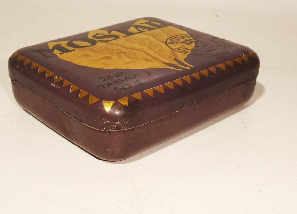 Tabakdose Mostar Bosnia um 1920 1930er Metalldose Tabakregie