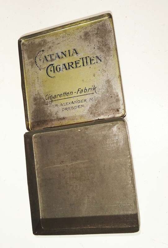 Catania Cigaretten Müller Zigarettenfabrik Dresden Blechdose No 39 