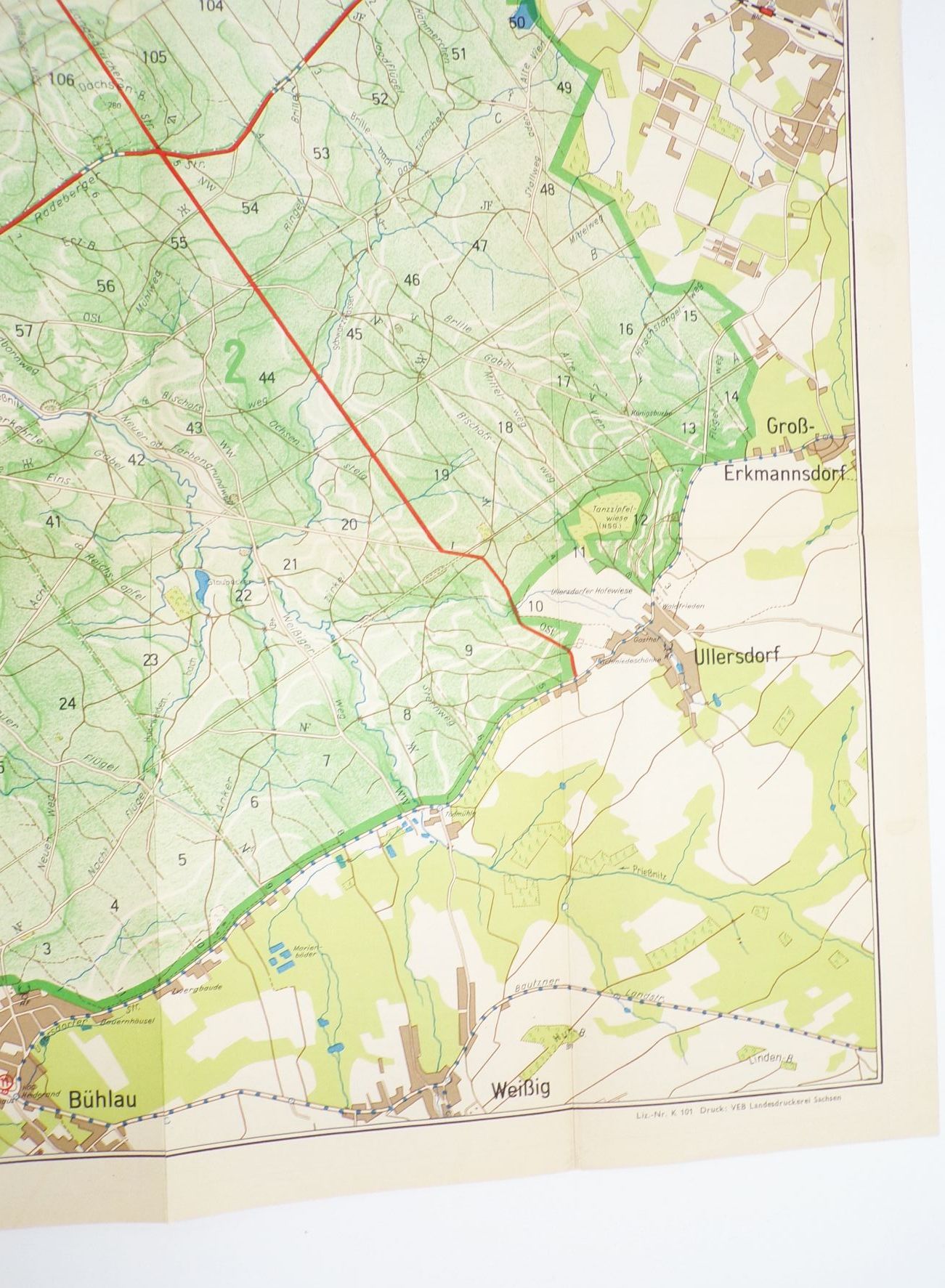 Wanderkarte Dresdner Heide 1966 DDR
