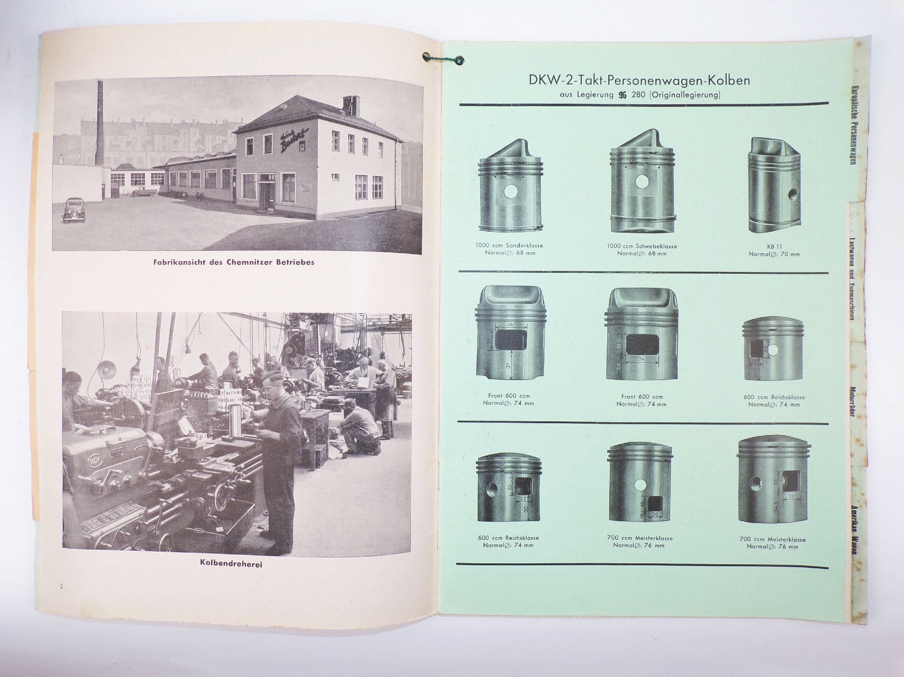 Katalog Heinrich Bastert Dresden 1930 er Preise Kolben Zylinder Bearbeitung 