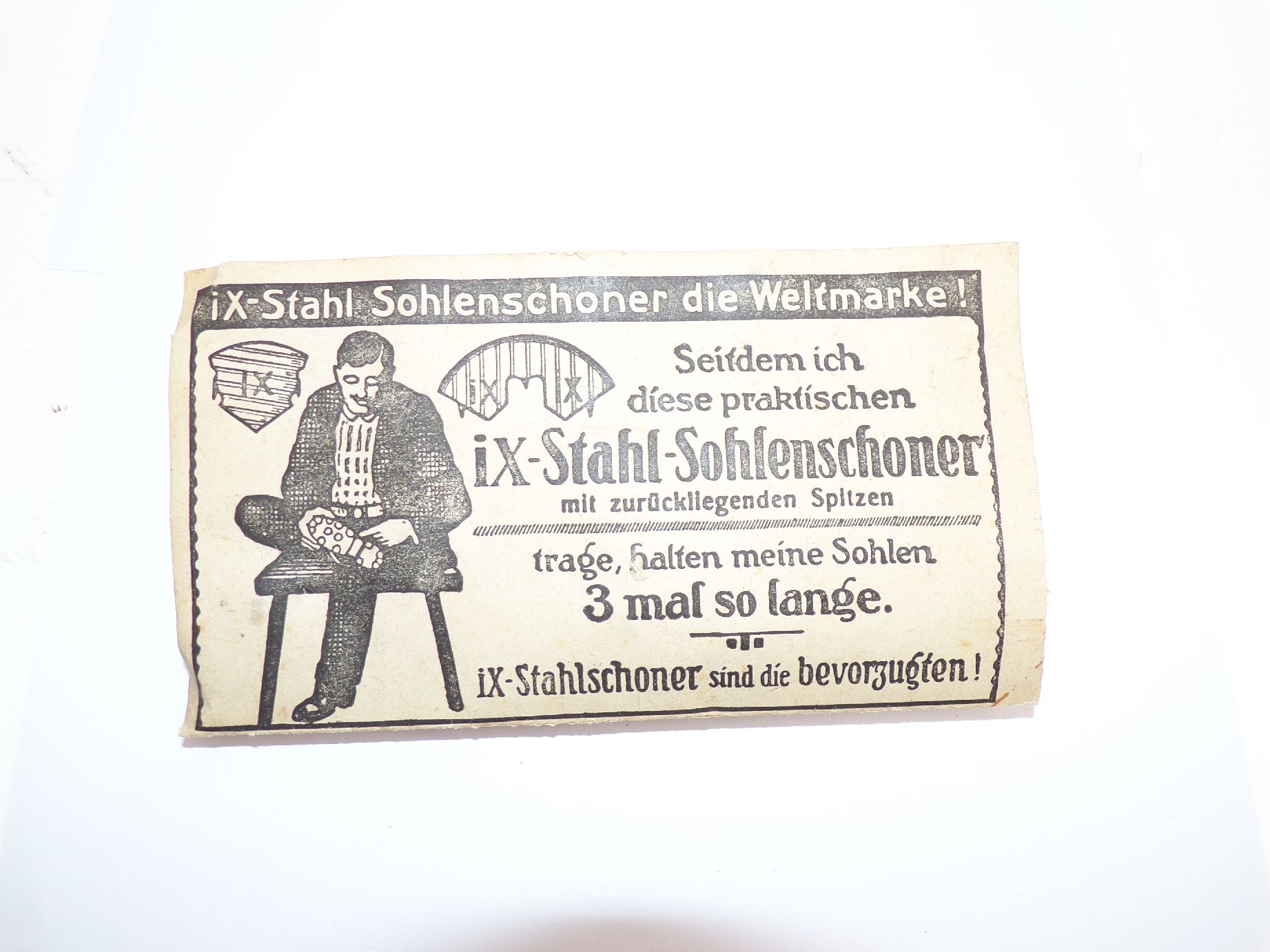 Alte Sohlenschoner Reklame 1930er Werbung Schuster Schuhmacher 