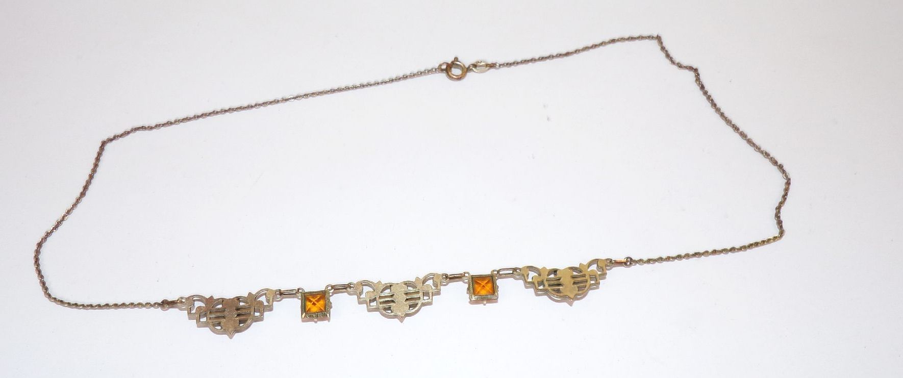 Jugendstil Halskette Zierlich Gold Double Vintage Kette