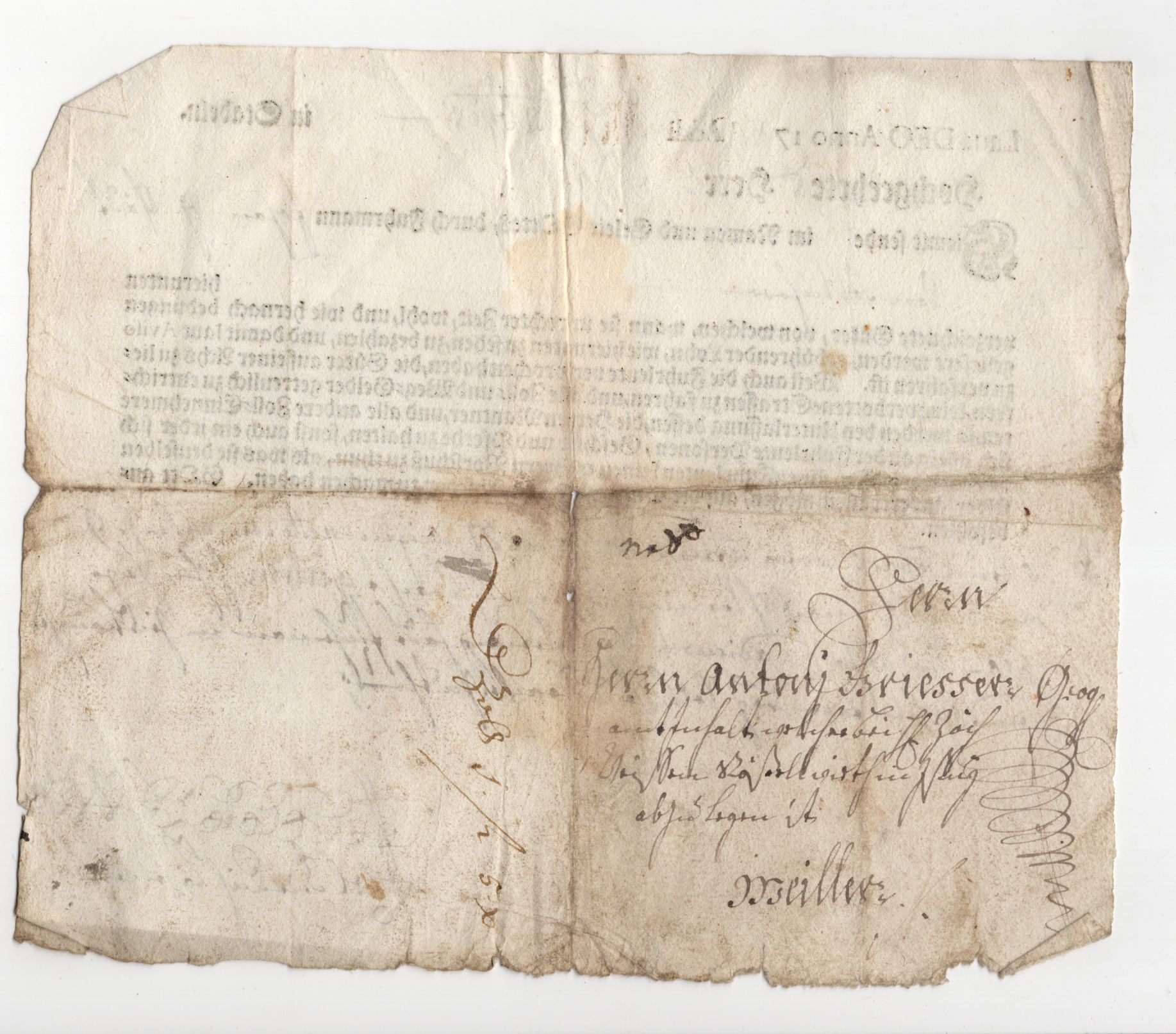 Dokument 1769 Fuhrmann Transportbeleg Stadeln Dokument 1769 Fuhrmann Transportbeleg Stadeln