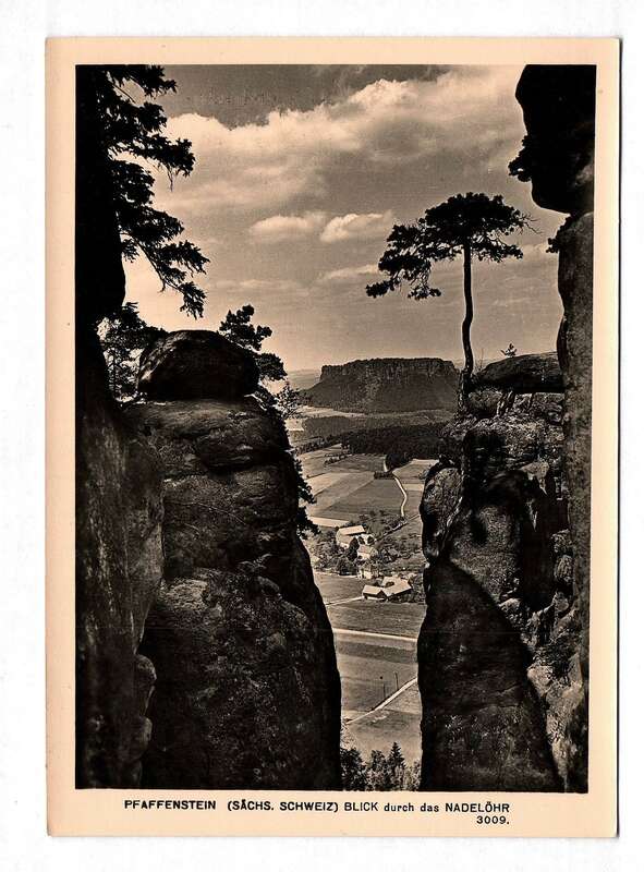 Ak Pfaffenstein Sächsische Schweiz Blick durch das Nadelöhr 1964