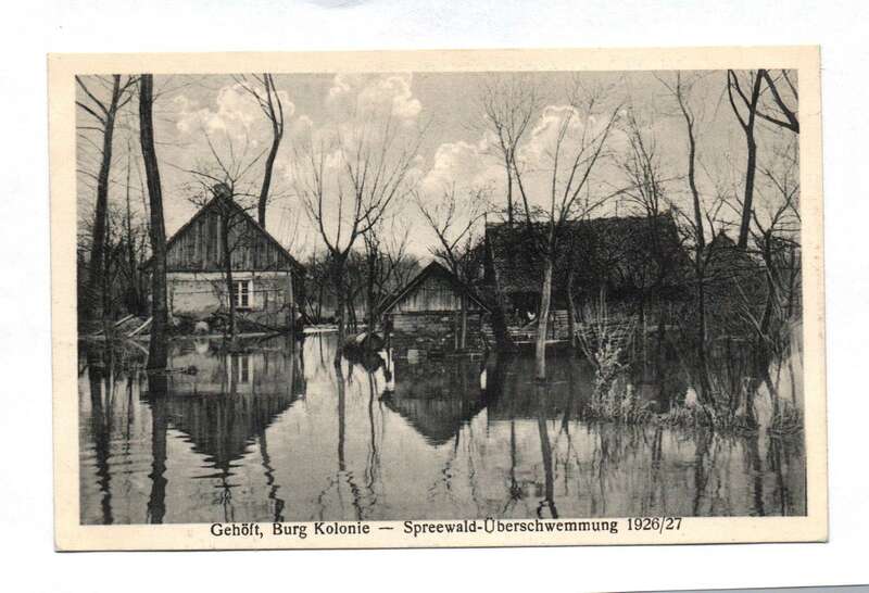 Ak Gehöft Burg Kolonie – Spreewald Überschwemmung 1927/ 27