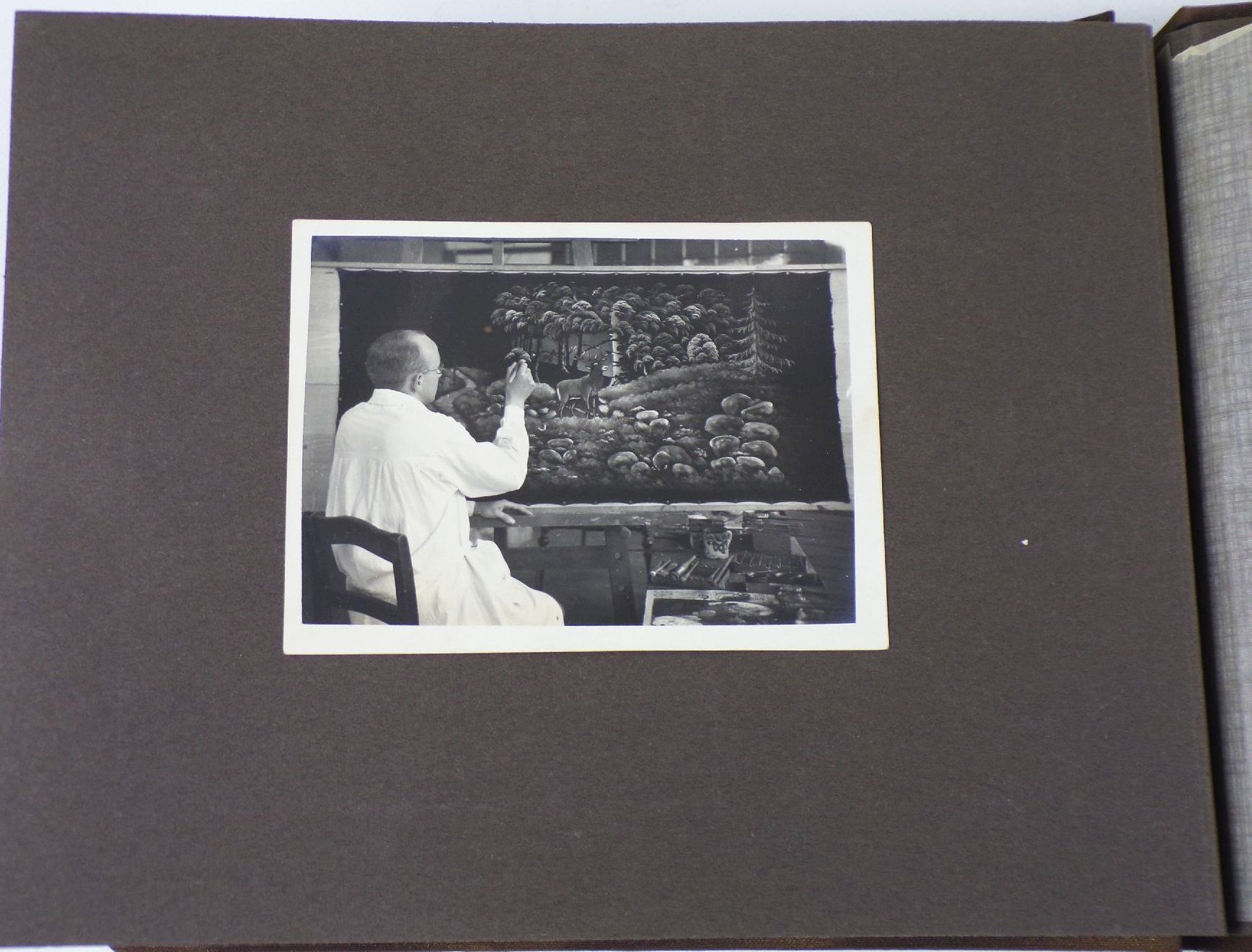 Altes Fotoalbum Bautzen Maler beim malen Löbau Stolpen Schurig Baude Spree 