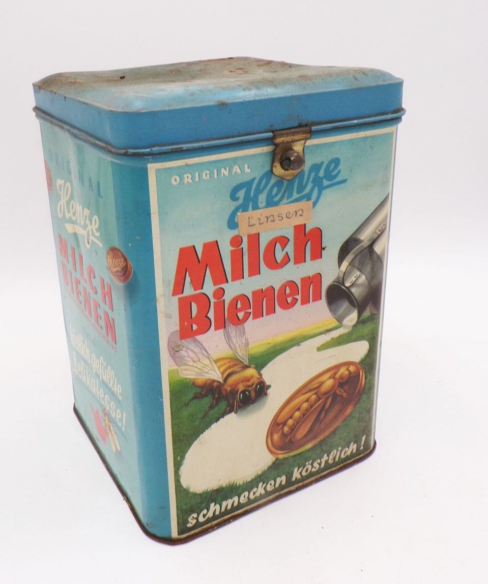 Alte Blechdose Henze Milchbienen Eilenburg Reklame Sammler Dekorativ
