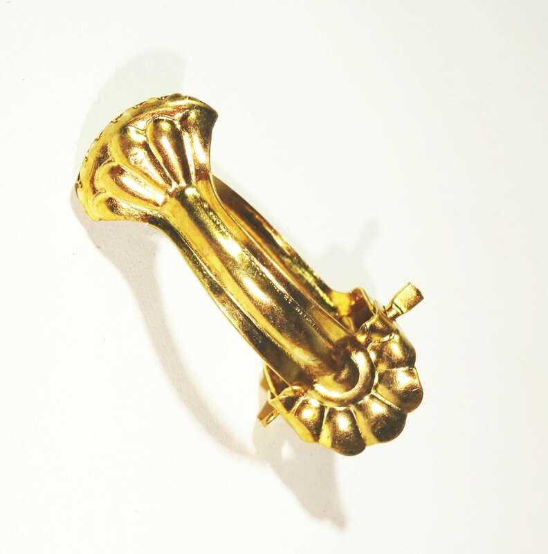 5 x Donauklammern Gardinenklammern Metall gold Gardinenhalter Zwicker 