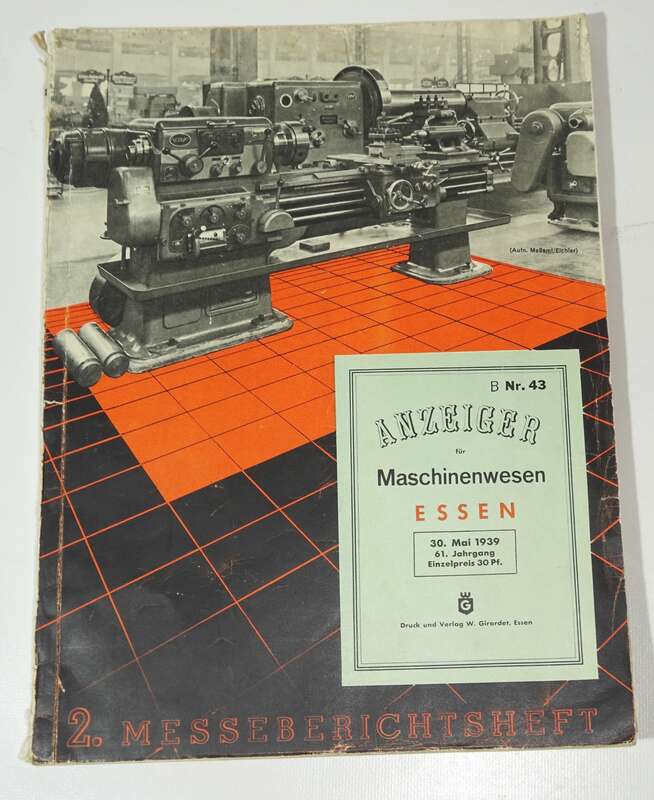 Anzeiger für Maschinenwesen 1939 viel Reklame Essen Nr 43 Maschinenbau 