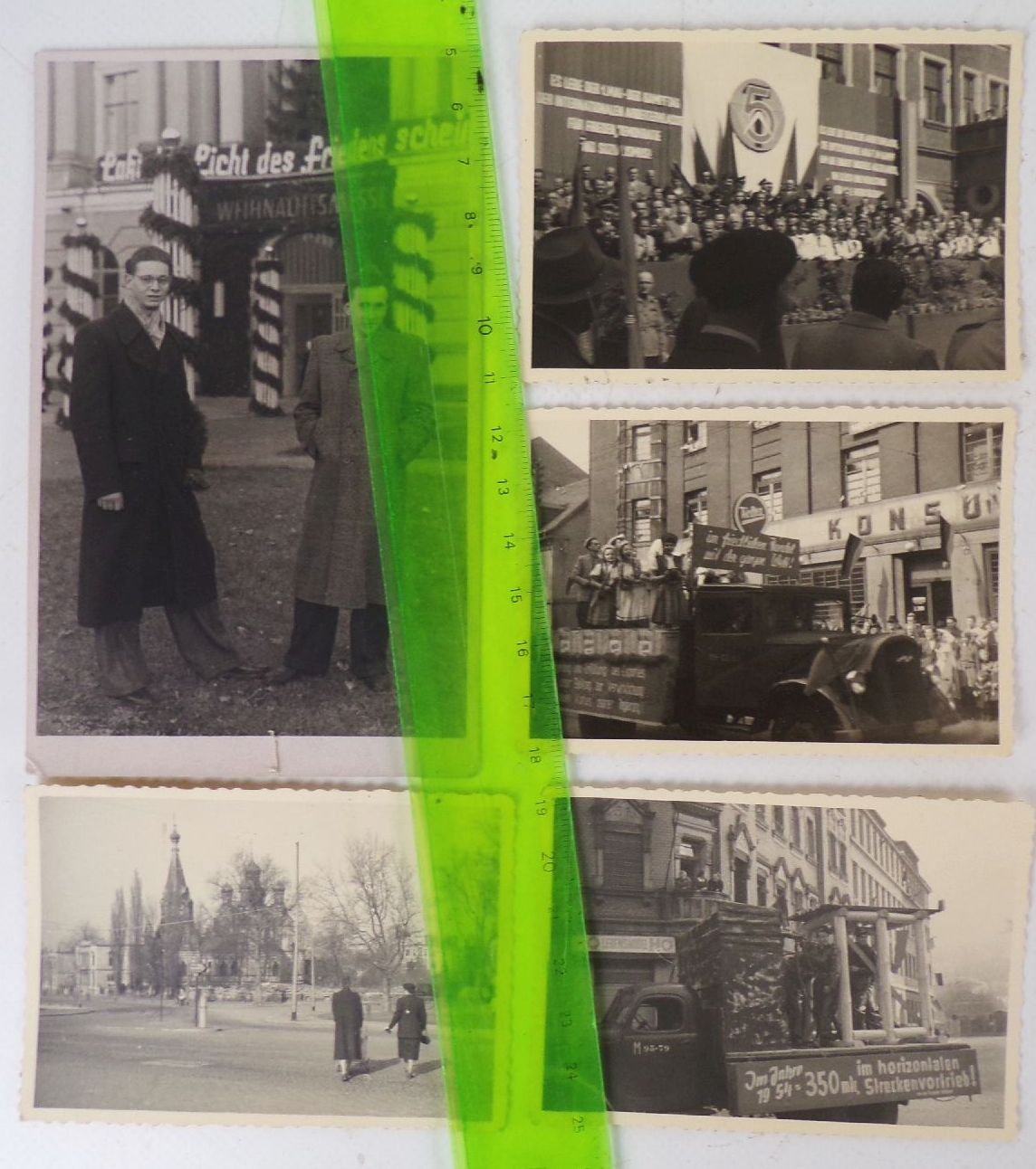 Konvolut Fotos Dresden Radrennen 1955 Sozialisten Banner Vintage DDR 