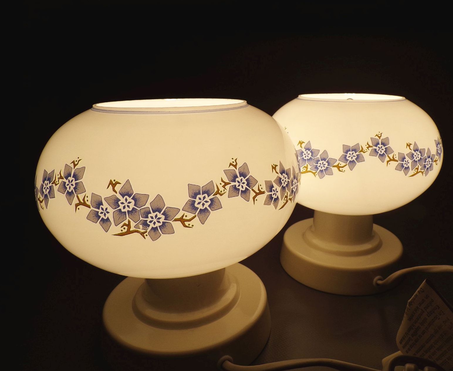 DDR Tischlampe 2 Stück Set VEB Spezialleuchtenbau Wurzen Unbenutzt NOS Blumen 