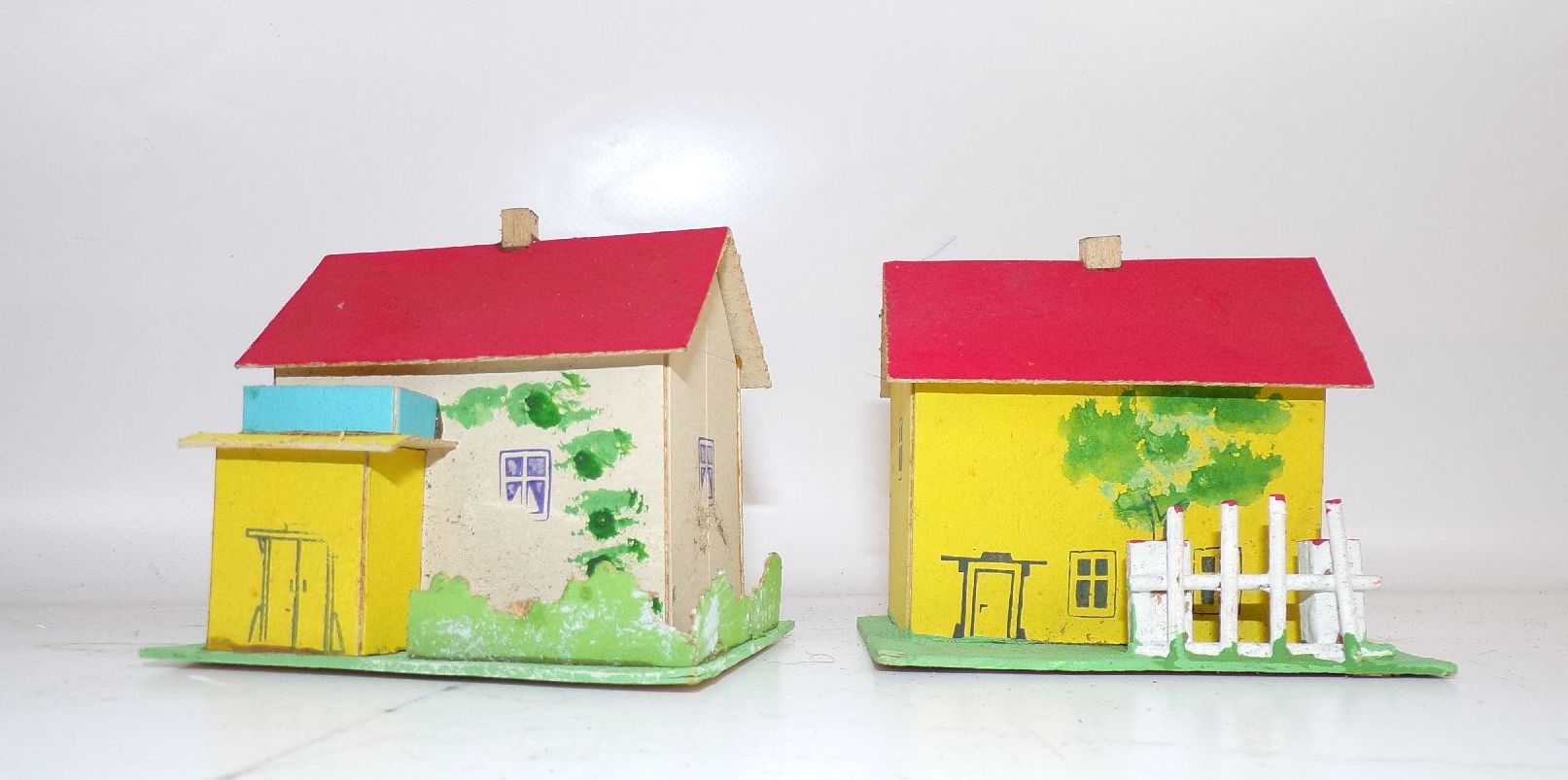 Alte Häuser aus Pappe Modellbau Modelleisenbahn 1940 1950 er OVP 