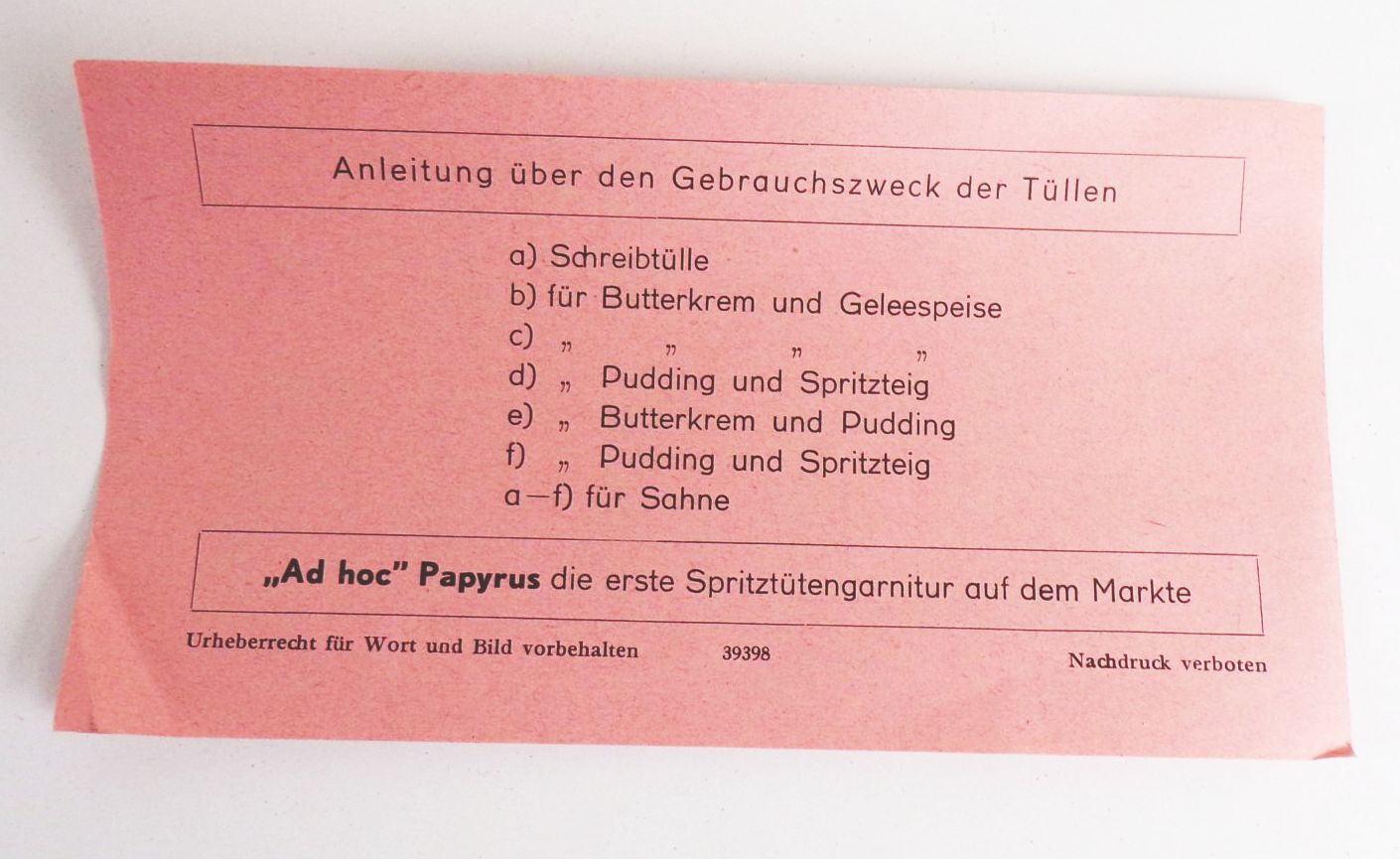 Tüllen Set für Spritzbeutel Zelluloid DRGM 1930er NOS OVP Tüllen Set für Spritzbeutel Zelluloid DRGM 1930er NOS OVP