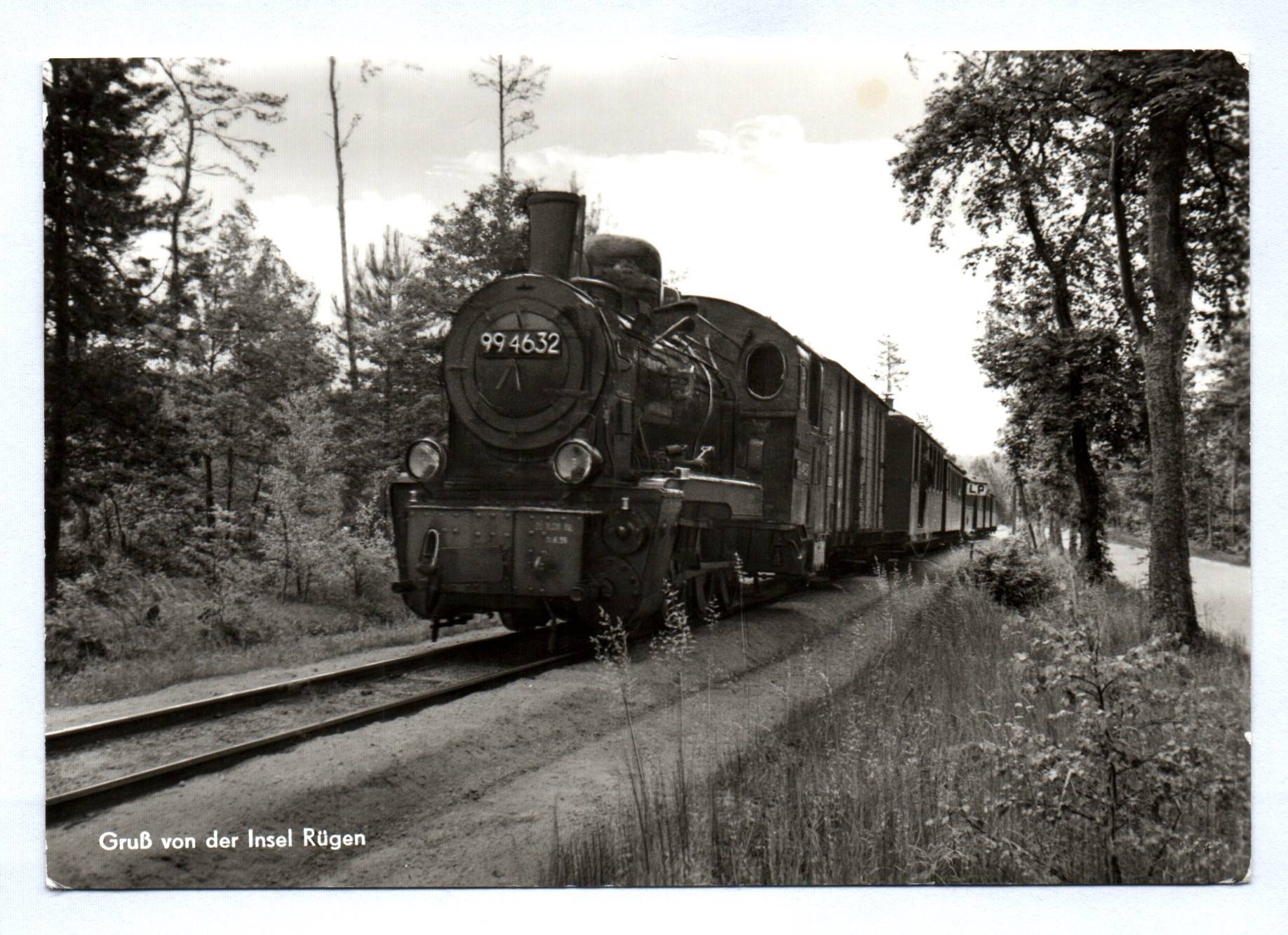 Gruß von der Insel Rügen 1983 Eisenbahn Foto Dampflok 99 4632