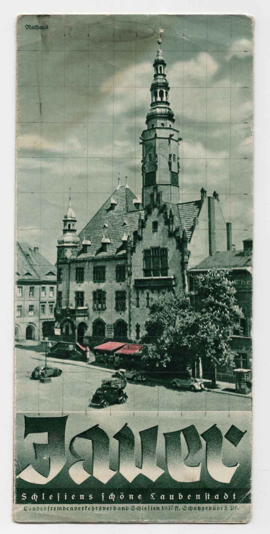 Alter Prospekt Jauer Schlesien schöne Laubenstadt 1937 