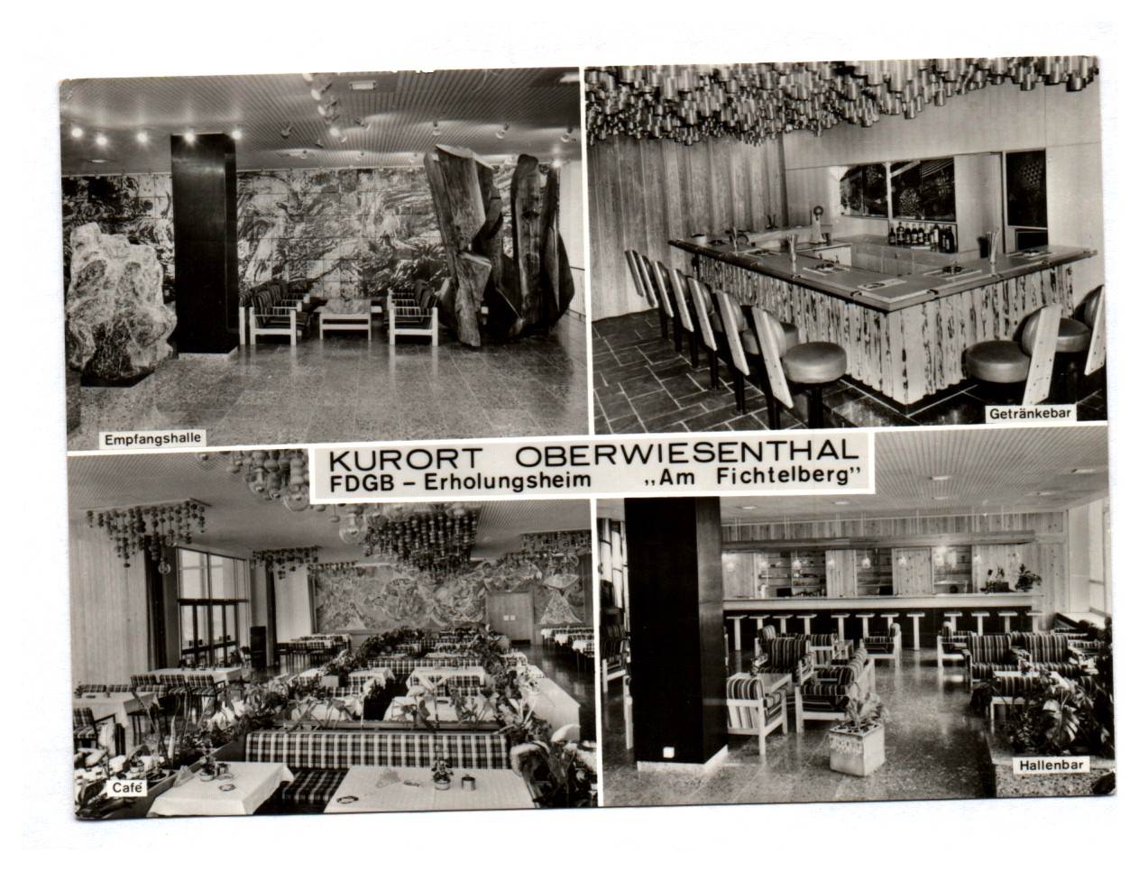 Ak Kurort Oberwiesenthal FDGB Erholungsheim Am Fichtelberg Empfangshalle Cafe Hallenbar DDR Ak Kurort Oberwiesenthal FDGB Erholungsheim Am Fichtelberg Empfangshalle Cafe Hallenbar DDR