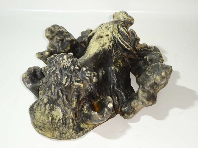 Jagdtrophäe Eber Keiler Wildschwein um 1900 Gips Modelliermasse