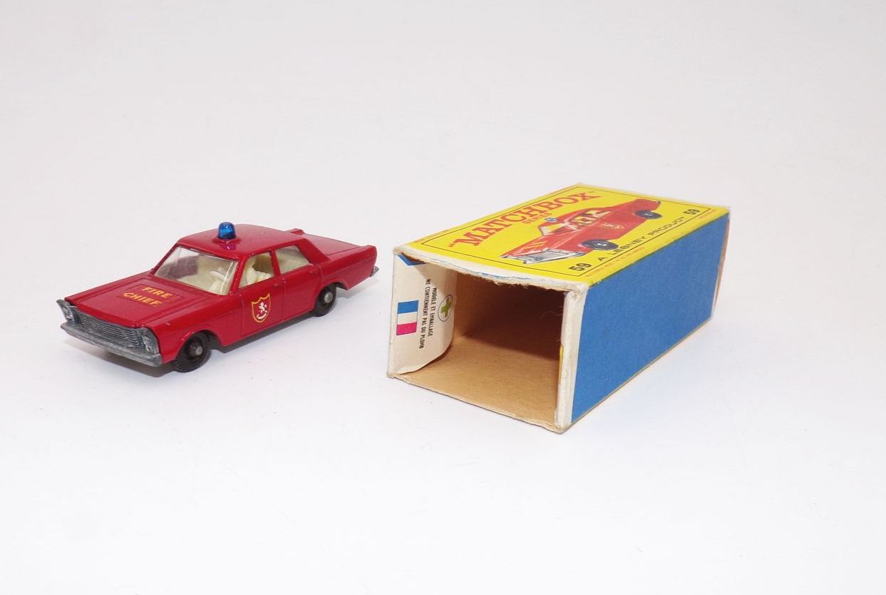 Altes Matchbox Modellauto No 59 Fire Chief Car mit OVP