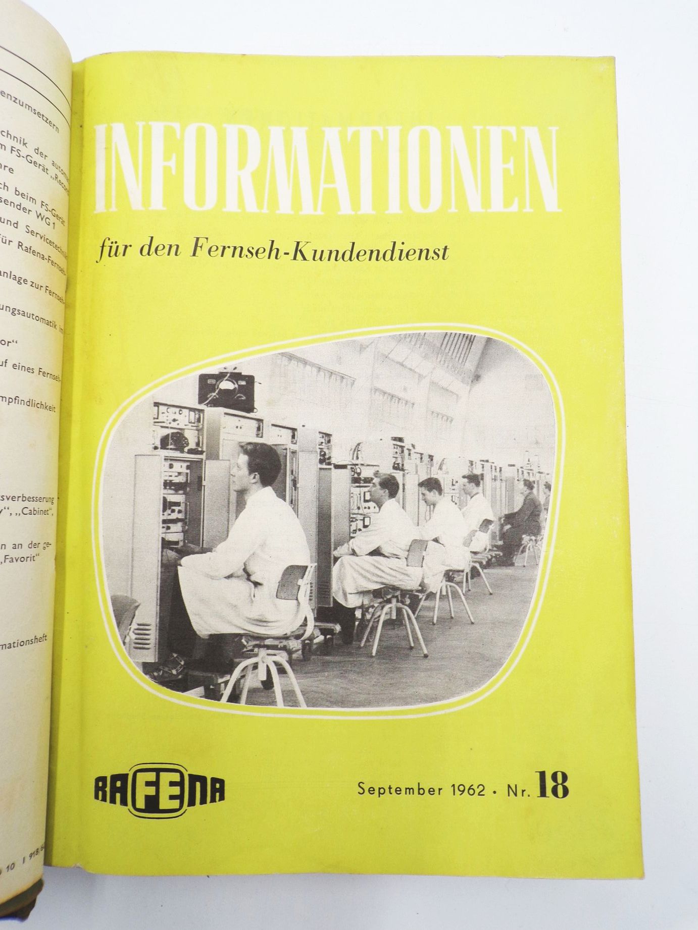 Rafena Information für den Fernseh Kundendienst ab 1956 DDR