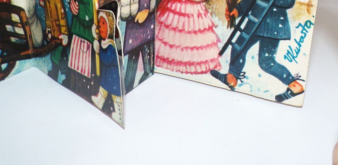 Kubasta Diorama 3 D Pop Up Winter Stadt 1969 Kubasta Diorama 3 D Pop Up Winter Stadt 1969