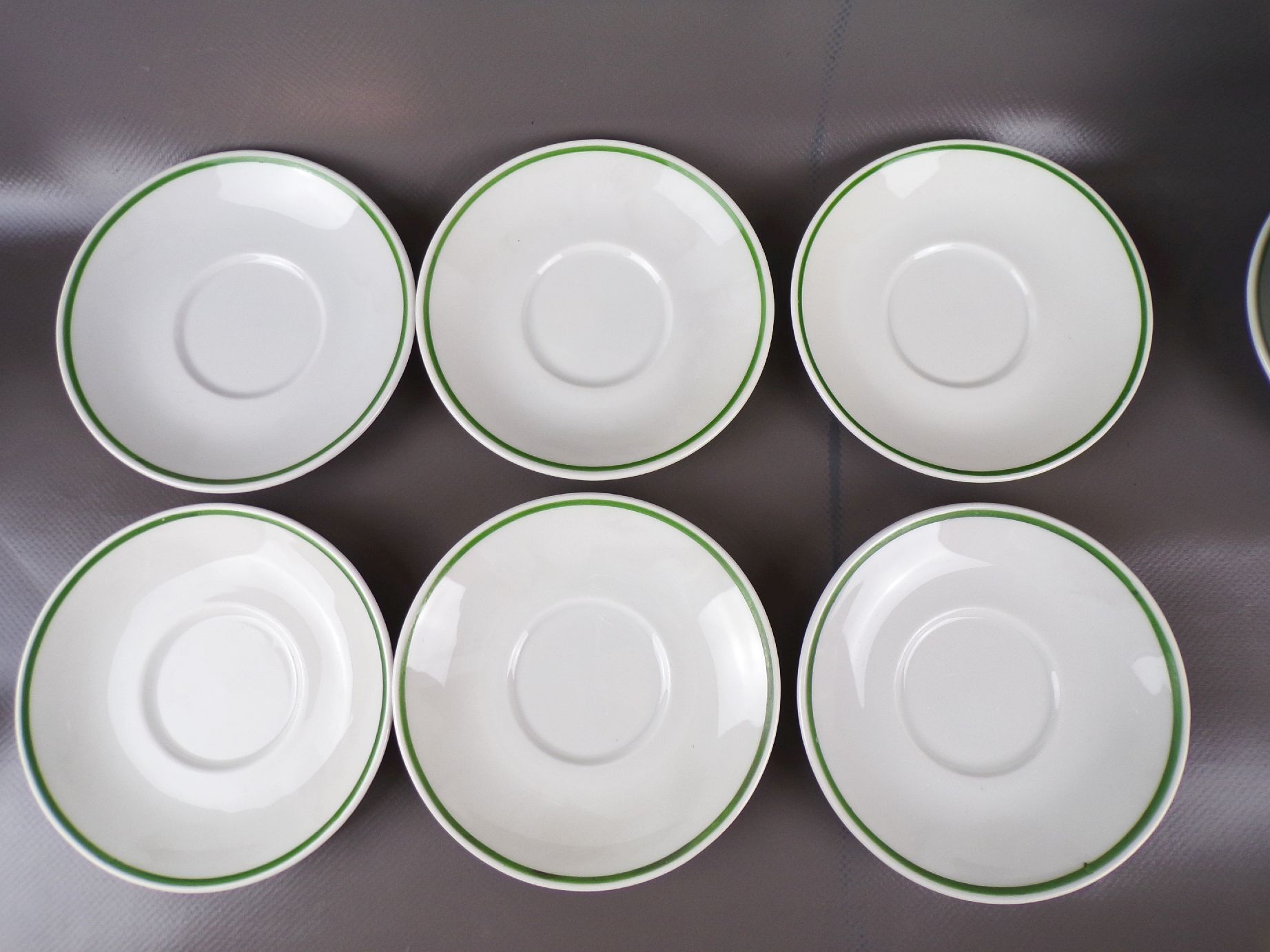 Altes Mitropa Geschirr Tassen Untertassen Kännchen Grün Weiß Mokka Kaffee