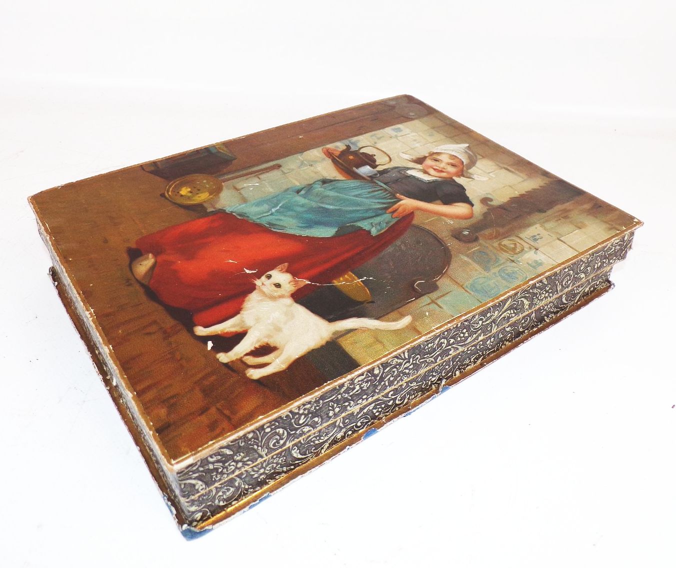 Pappschachtel Flachsspinnerei Hirschfelde Reklame Sammler um 1900 