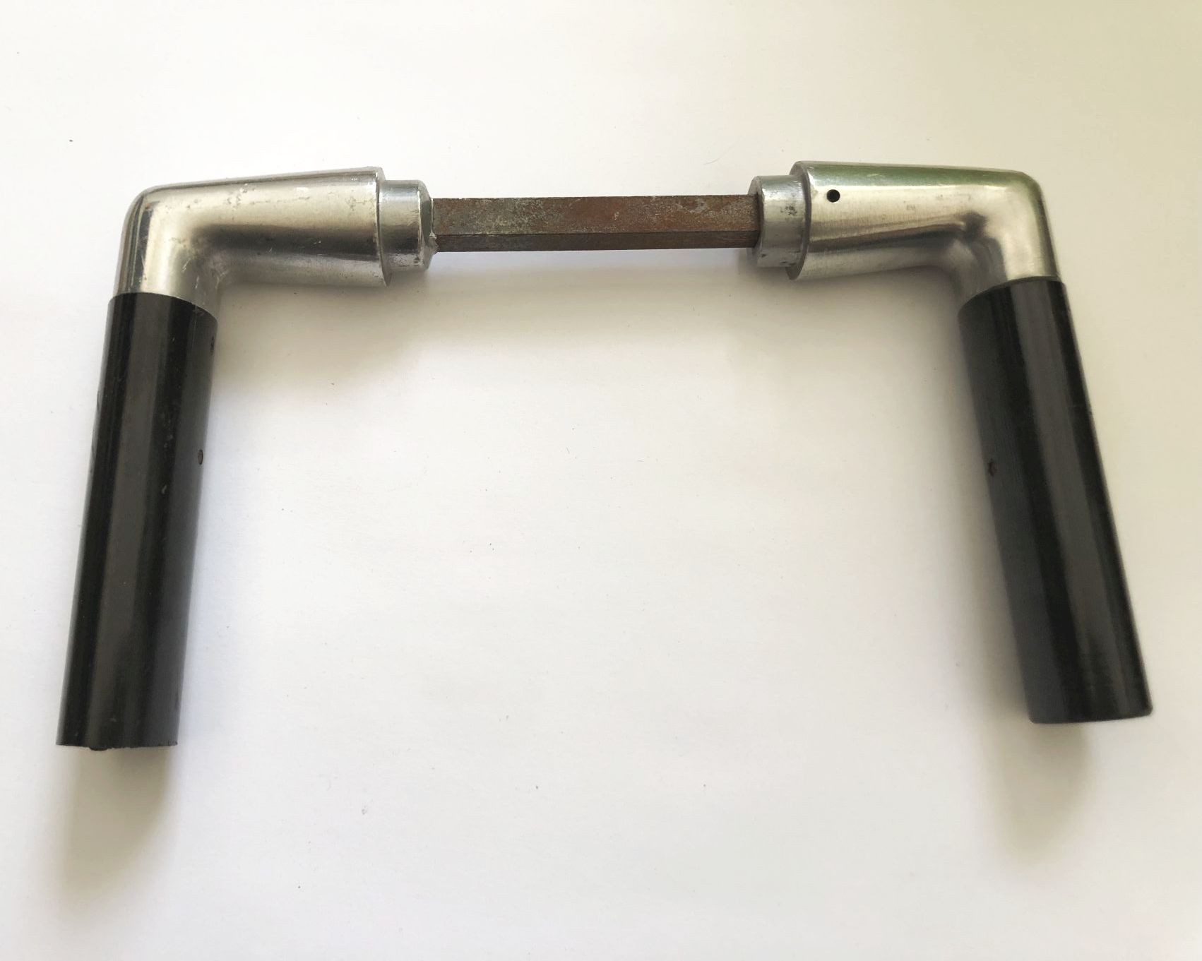 Alte Türklinke schwarz Türdrücker Bakelit Alu Türgriff Bauhaus