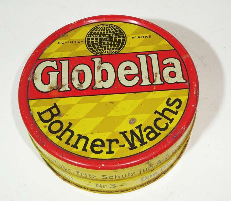 Globella Bohnerwachs alte Blechdose Metalldose mit Deckel 