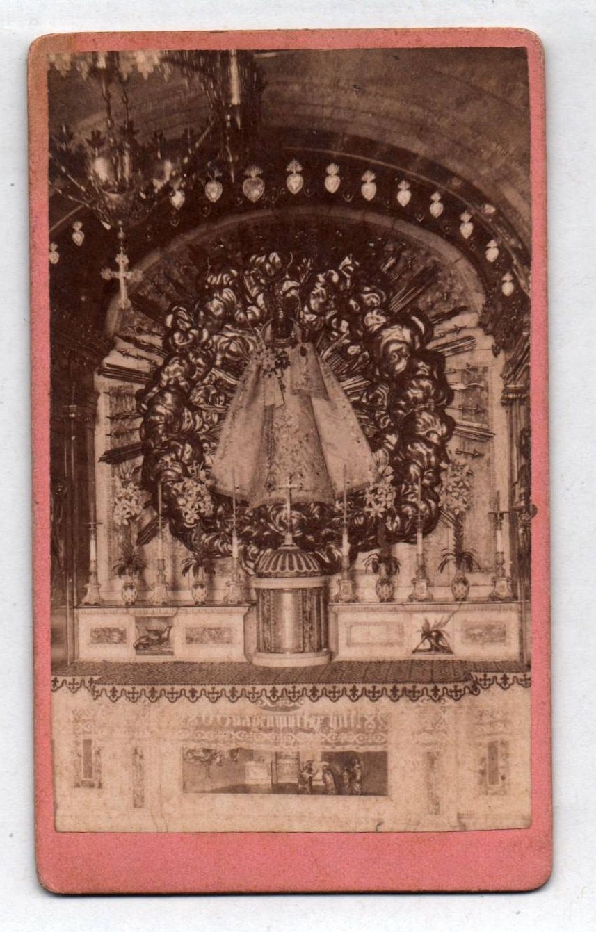 CDV Foto Einsiedeln Chur Schweiz Kloster Schwarze Madonna Altar um 1880 CDV Foto Einsiedeln Chur Schweiz Kloster Schwarze Madonna Altar um 1880