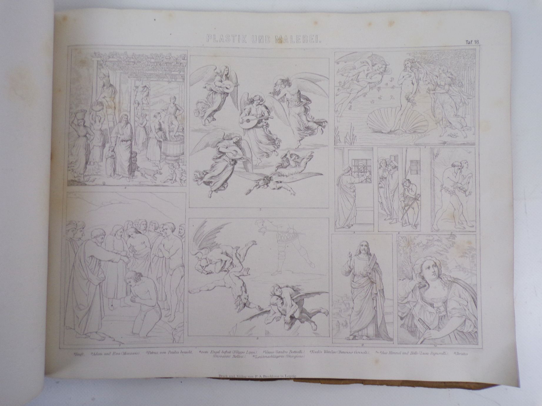 Bilderatlas Plastik und Malerei um 1880 Brockhaus Leipzig