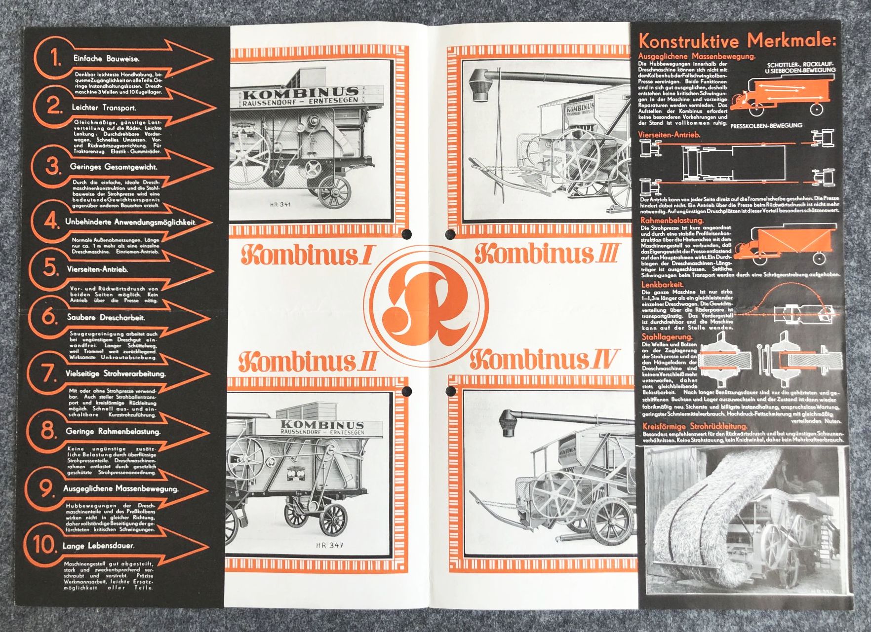 Hermann Raussendorf Singwitz Bautzen alter Prospekt Landmaschinen Kombinus