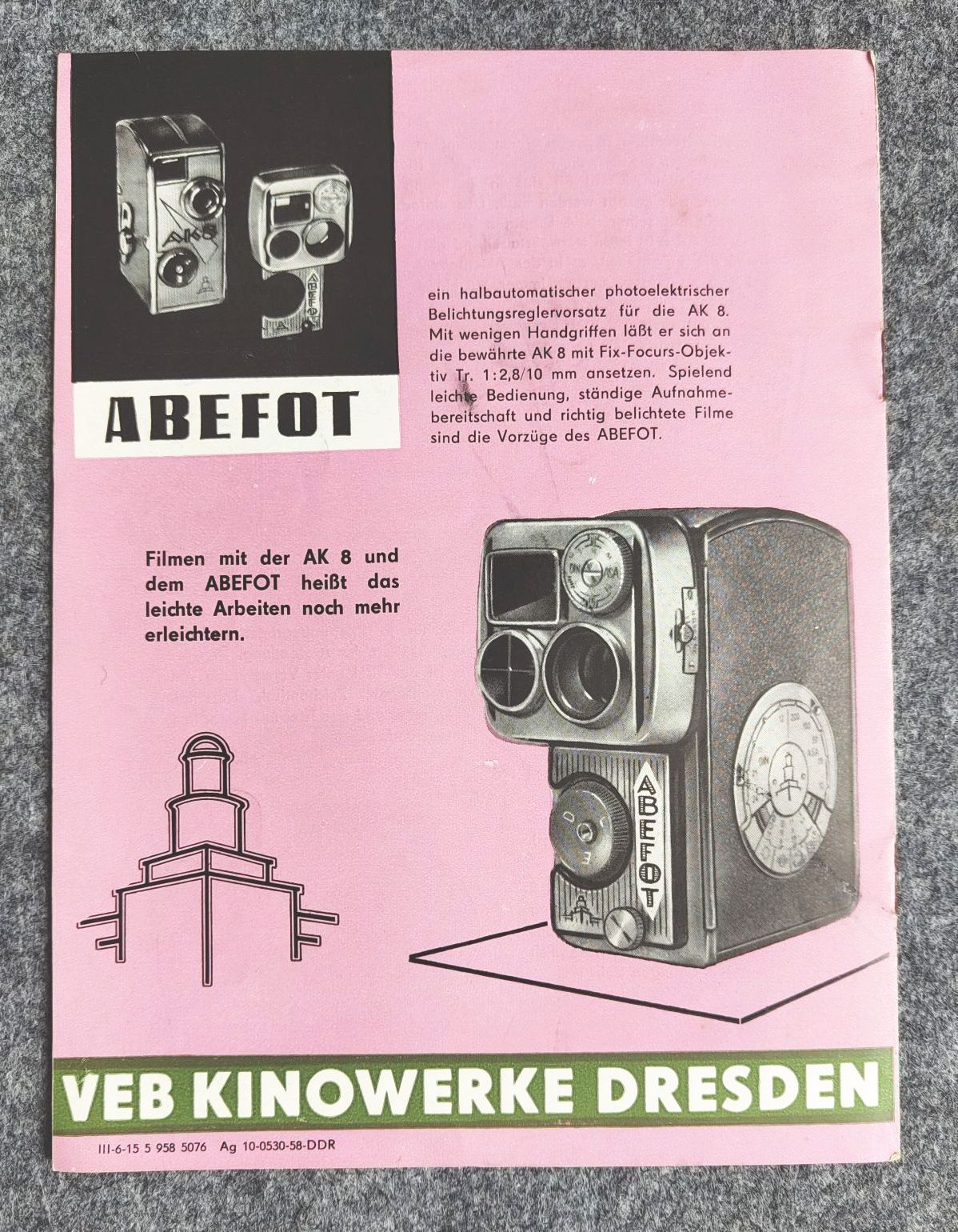 Jeder filmt mit der AK8 Kamera Abefot DDR VEB Kinowerke Dresden Jeder filmt mit der AK8 Kamera Abefot DDR VEB Kinowerke Dresden