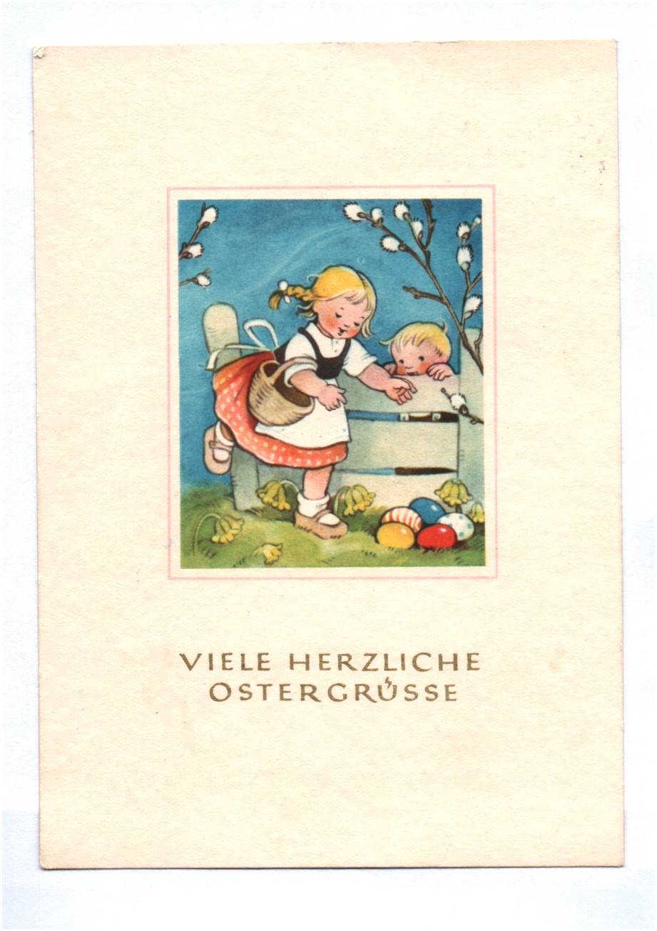 Ak Kinder suchen Ostereier wohl Marianne Drechsel 1954 DDR