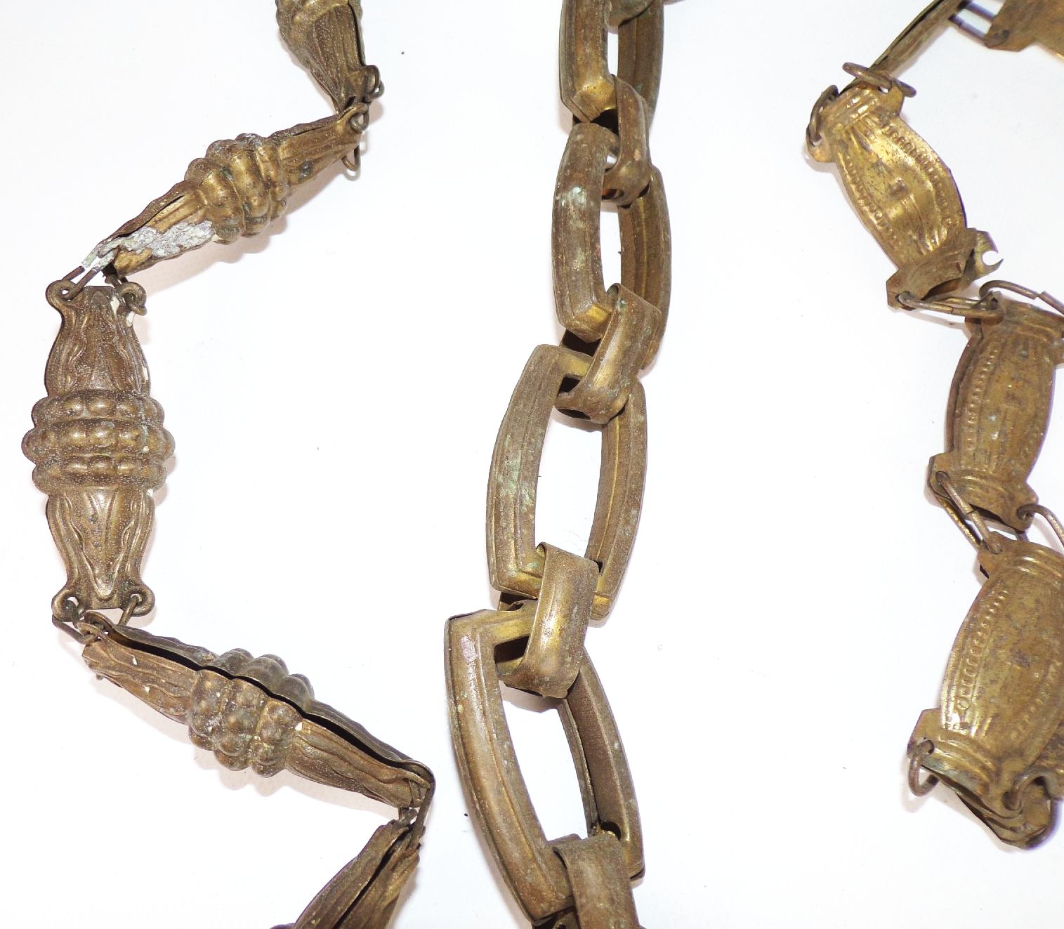 Lampenersatzteile Antik Ketten Baldachin Messingblech um 1900