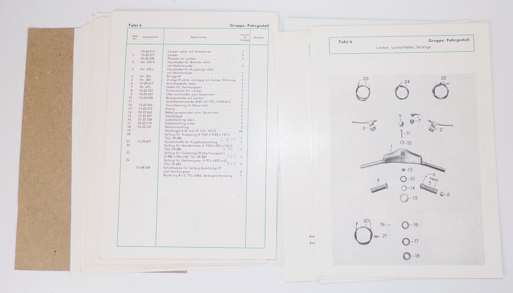 Reparaturhandbuch MZ Motorrad ES125 Es150 mit Ersatzteilliste 1969