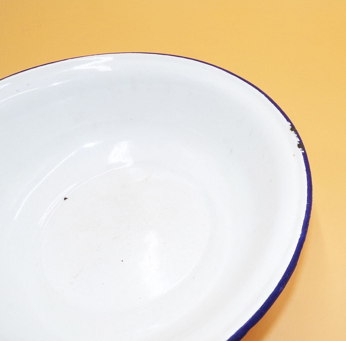 Alte Schüssel Pflanzschale blauer Rand Gartendeko Landhaus Vintage