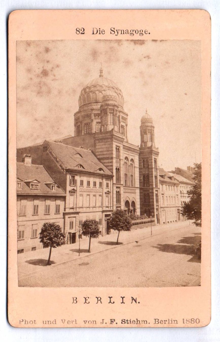 CdV Foto Berlin Synagoge 1880 judaika CdV Foto Berlin Synagoge 1880 judaika